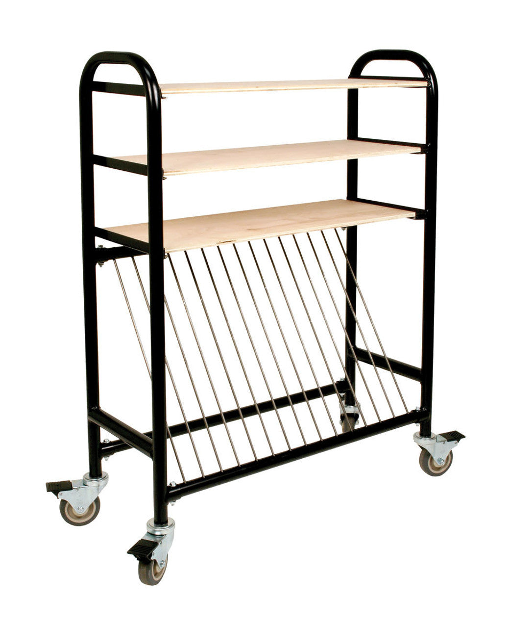 Kiln Shelf Cart W/Wood Shelves