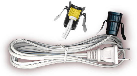 White Electric Cord W/Snap Socket