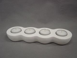 Chesapeake's Bisque Quad Tealight Holder from Chesapeake Ceramics