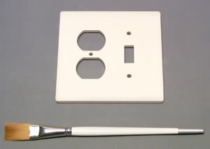 Chesapeake's Bisque Switch plate/outlet Combo from Chesapeake Ceramics