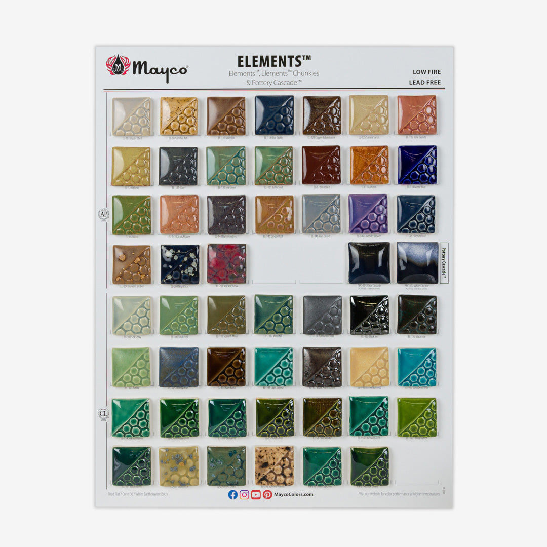 Elements and Pottery Cascades Tile Chart